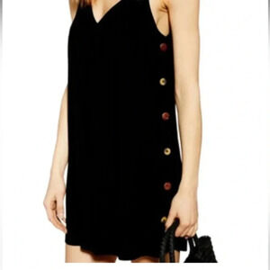 Topshop beige sleeveless V-neck mini dress size‎ 6